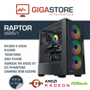 Desktop Gaming RAPTOR-65R5V1 RYZEN 5 5500 16GB RAM 512GB SSD W11